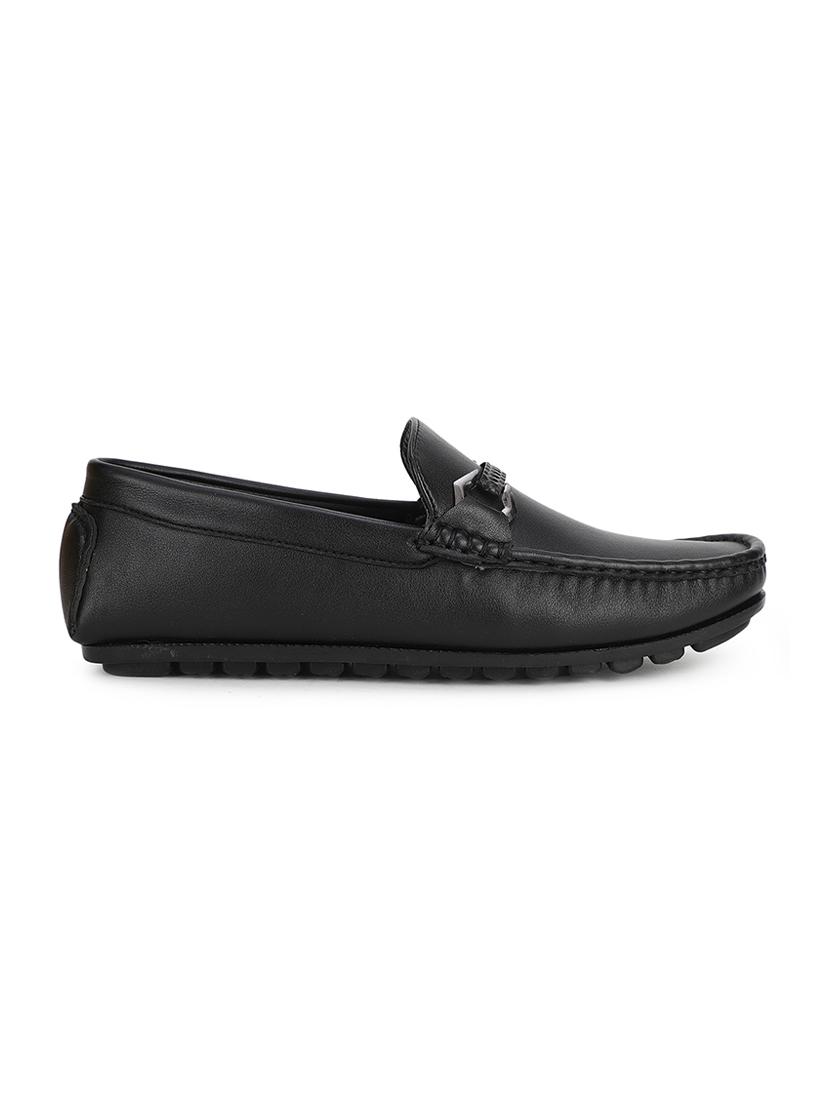 black pu slip on loafers - 17734799 -  Standard Image - 1