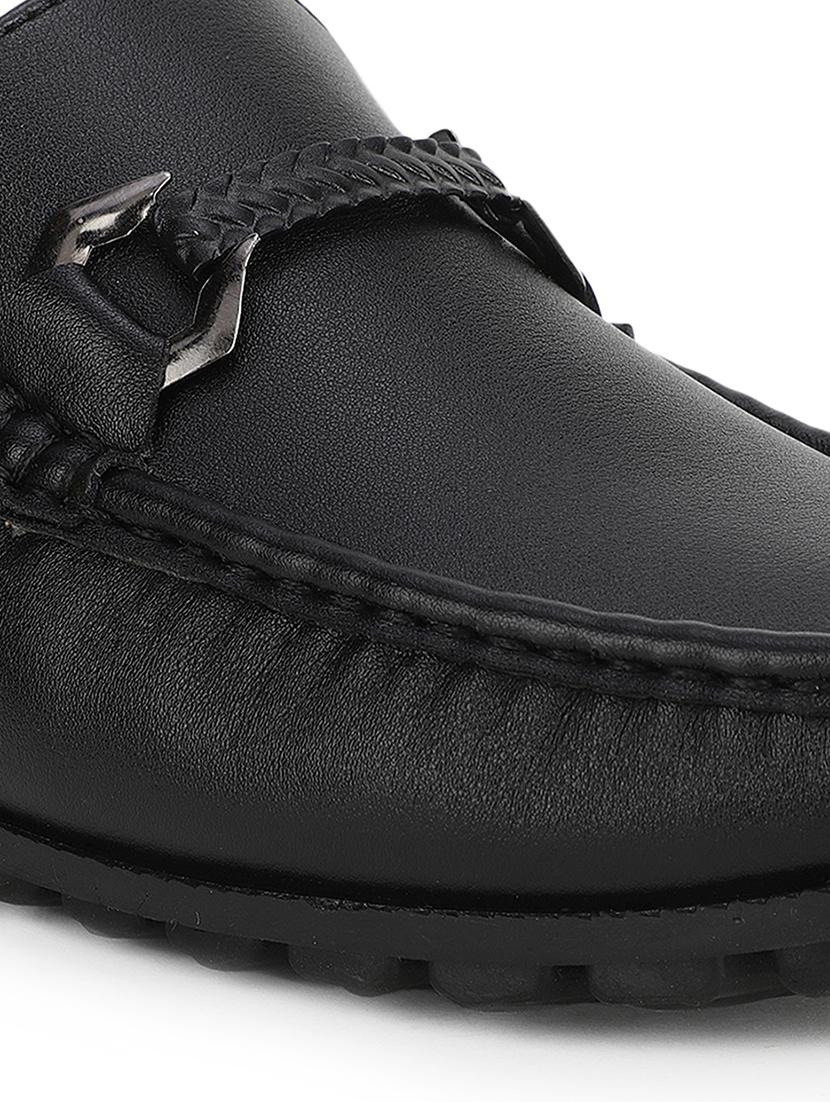 black pu slip on loafers - 17734799 - Standard Image - 4