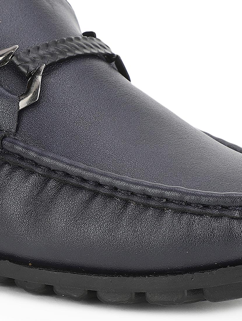 navy pu slip on loafers - 17734801 - Standard Image - 4