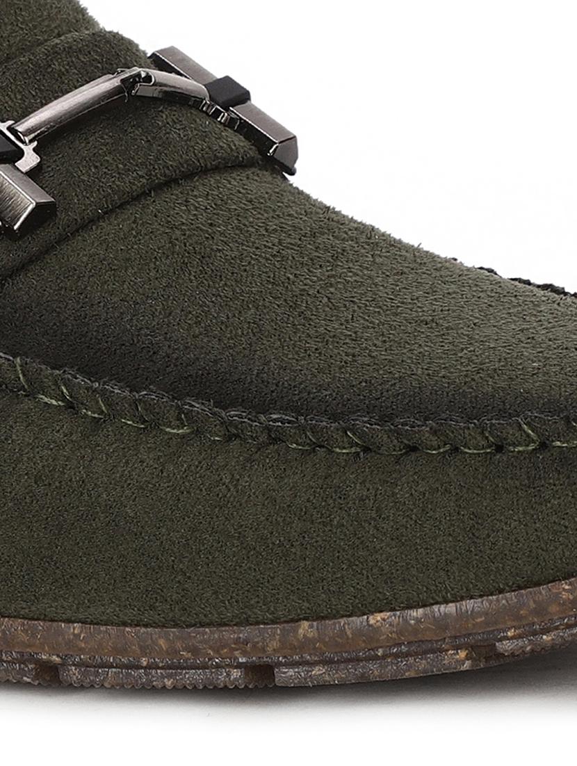green suede slip on loafers - 17734807 - Standard Image - 4