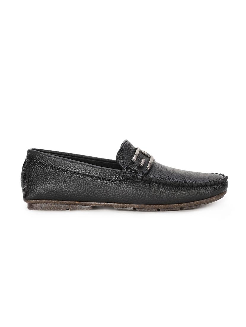 black pu slip on loafers - 17734809 -  Standard Image - 1