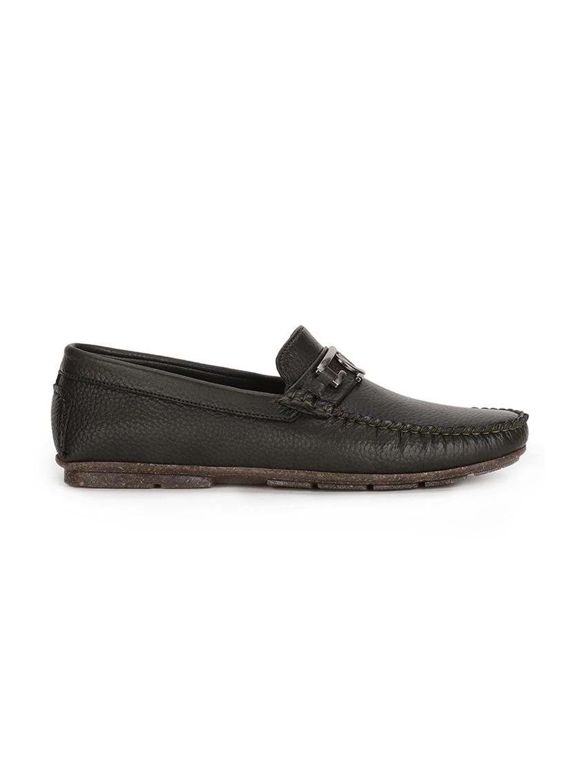 green pu slip on loafers - 17734812 -  Standard Image - 1
