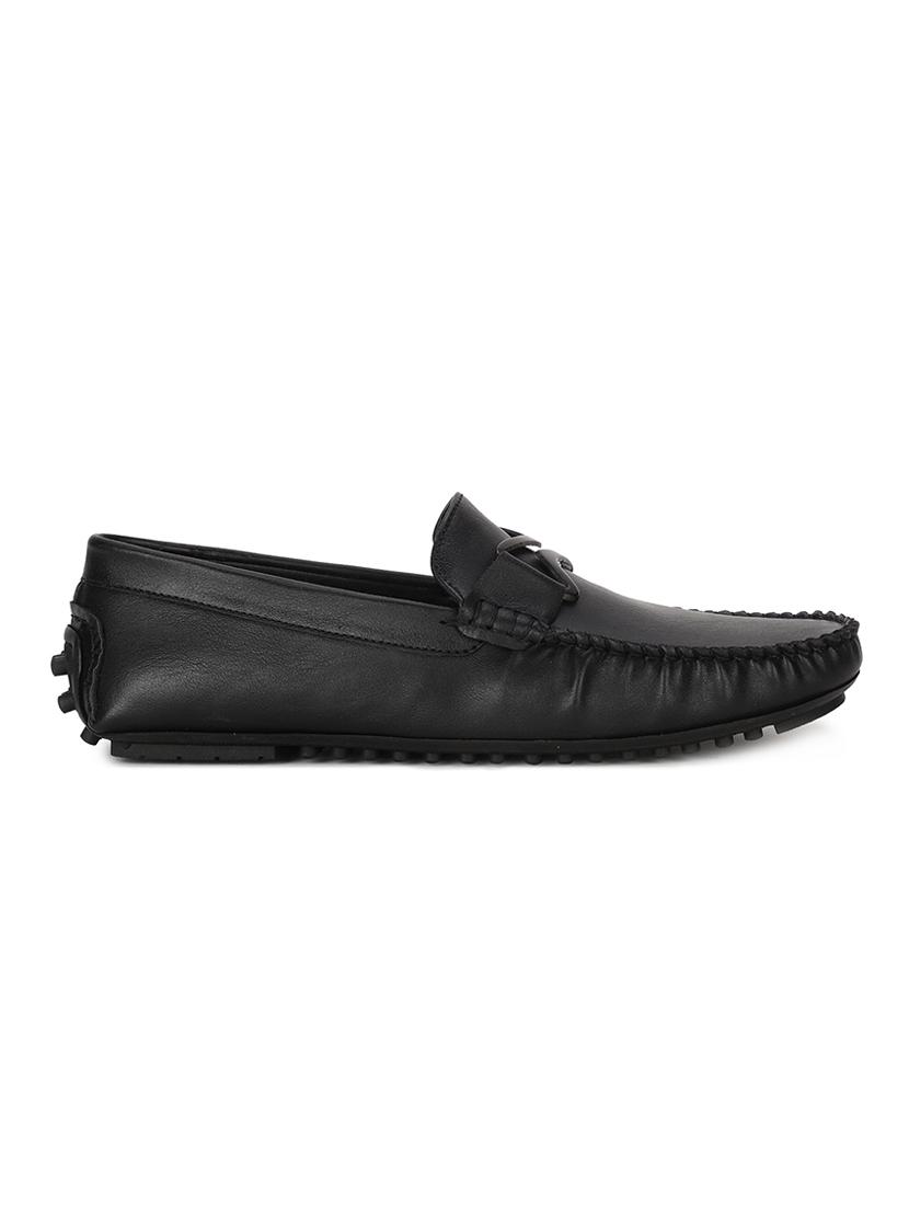 black pu slip on loafers - 17734813 - Standard Image - 1