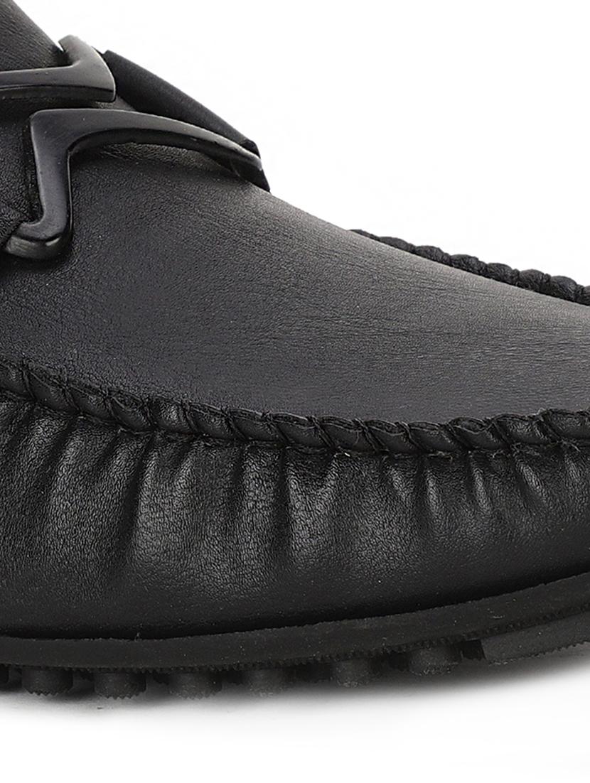 black pu slip on loafers - 17734813 - Standard Image - 4