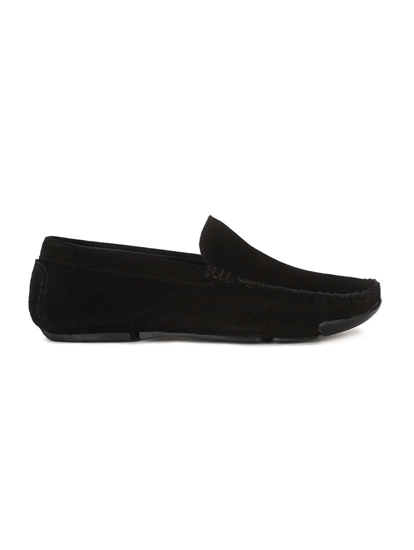 black suede slip on loafers - 17734823 - Standard Image - 1
