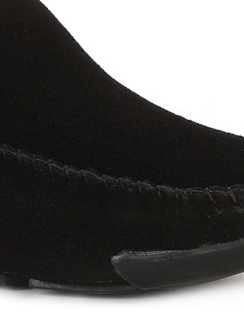 black suede slip on loafers - 17734823 - Standard Image - 4