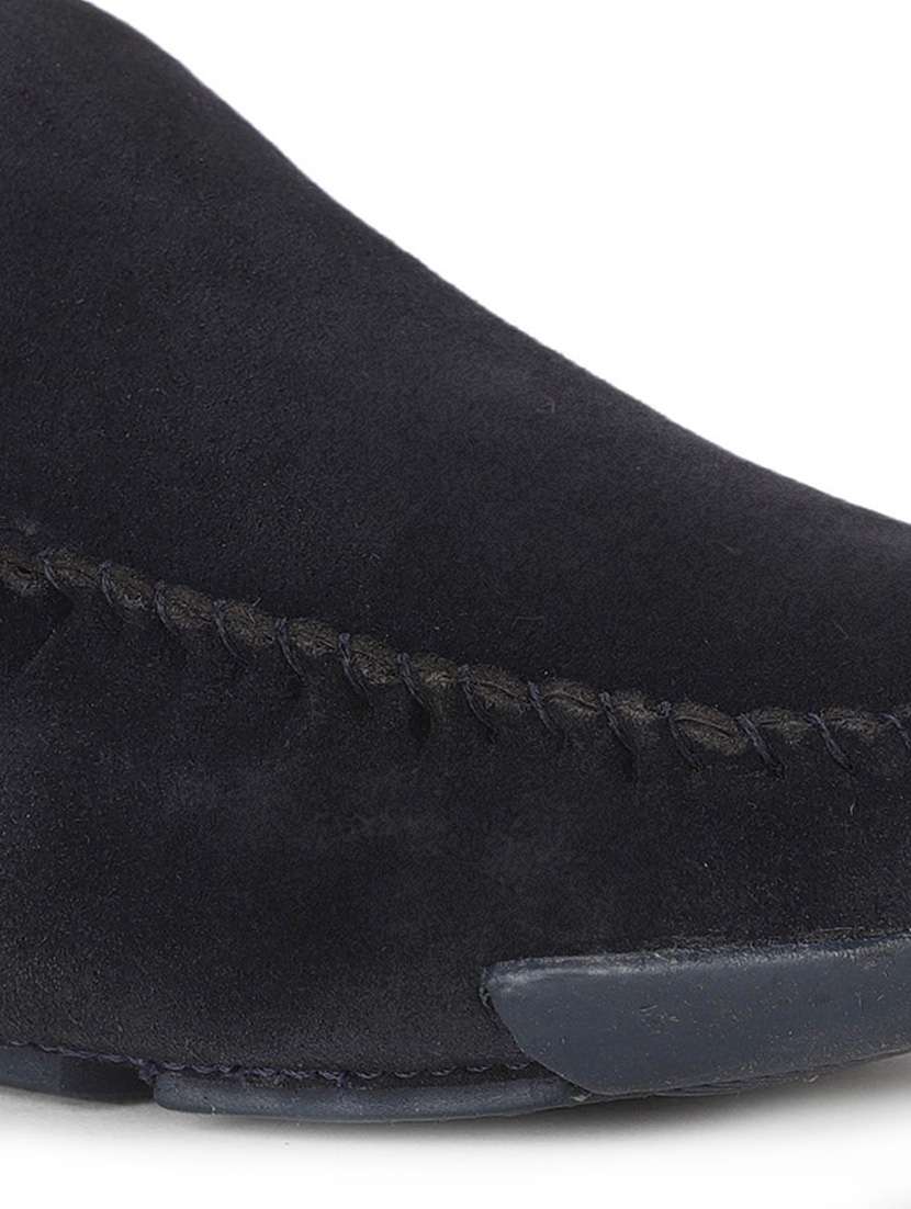 navy suede slip on loafers - 17734825 - Standard Image - 4