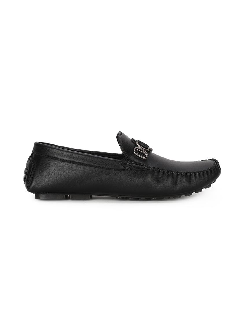 black pu slip on loafers - 17734826 - Standard Image - 1