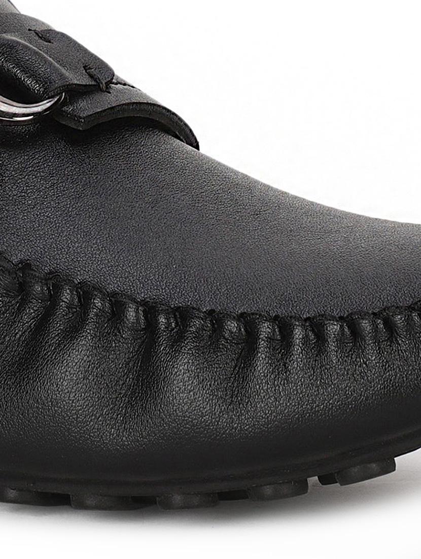 black pu slip on loafers - 17734826 - Standard Image - 4