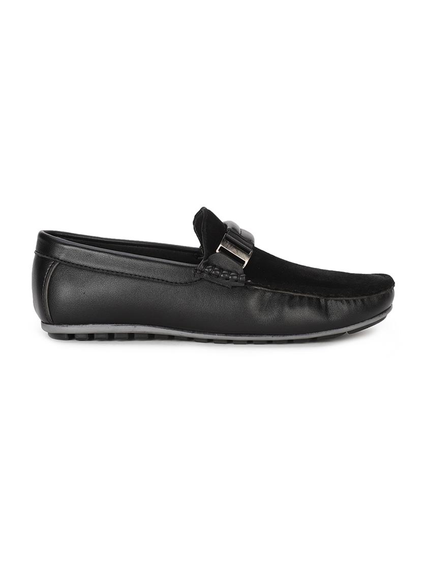 black pu slip on loafers - 17734828 -  Standard Image - 1