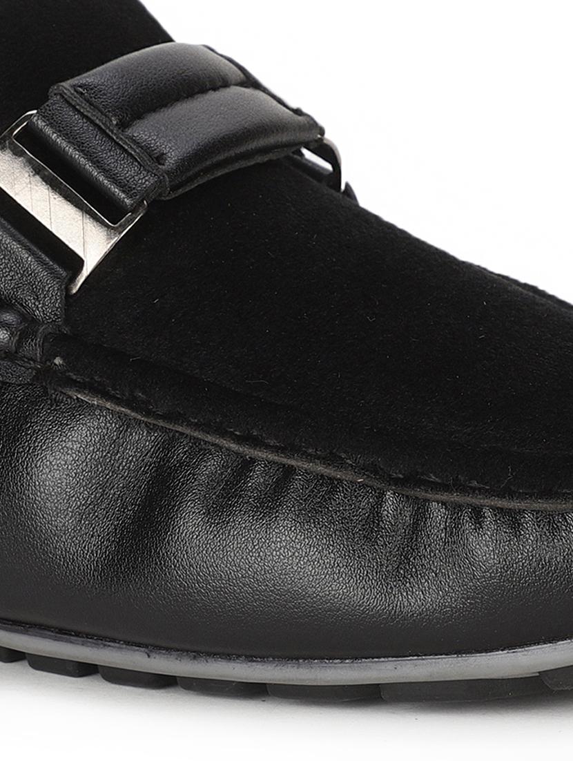 black pu slip on loafers - 17734828 - Standard Image - 4