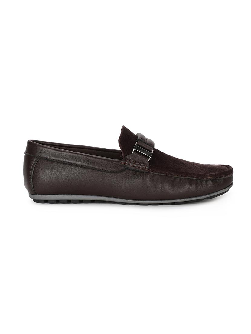 brown pu slip on loafers - 17734829 -  Standard Image - 1
