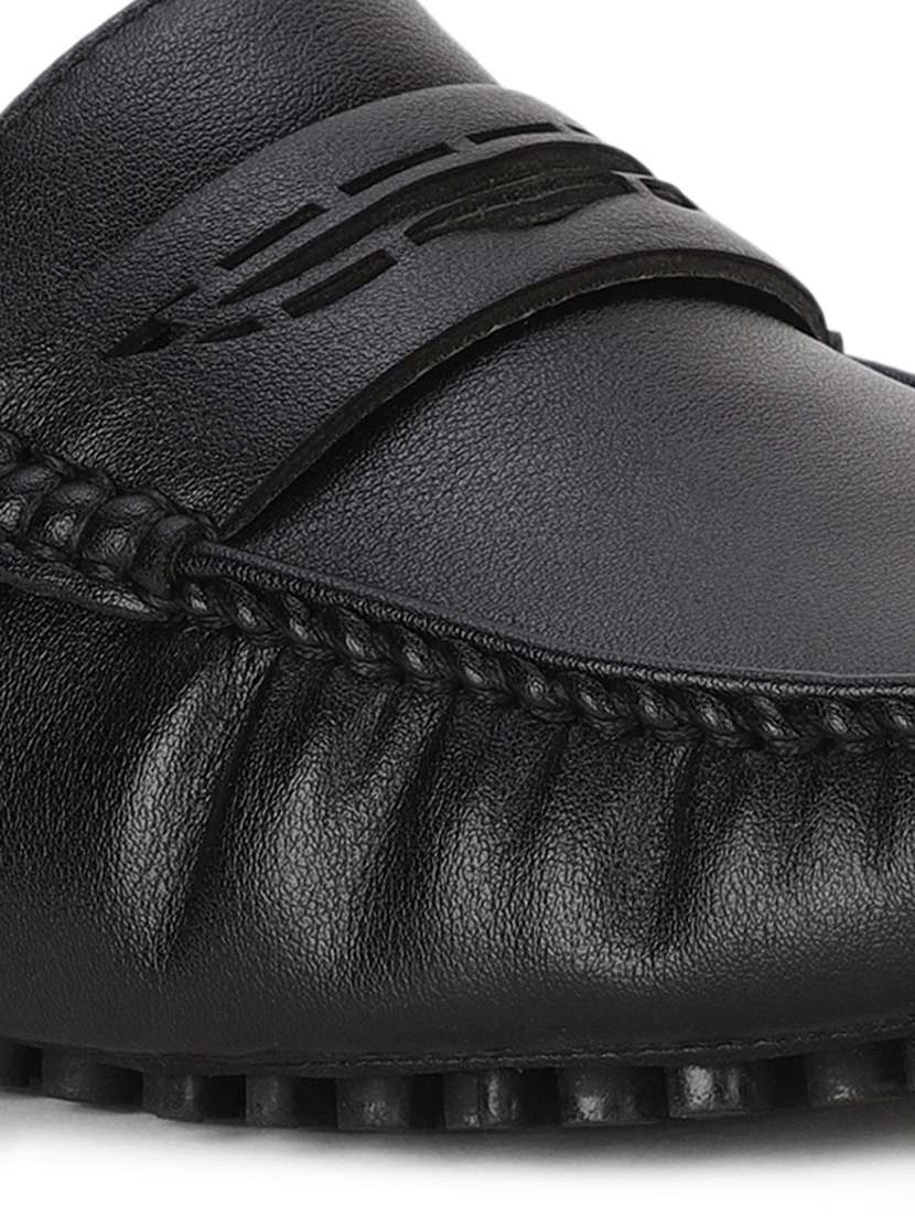 black pu slip on loafers - 17734840 -  Standard Image - 4