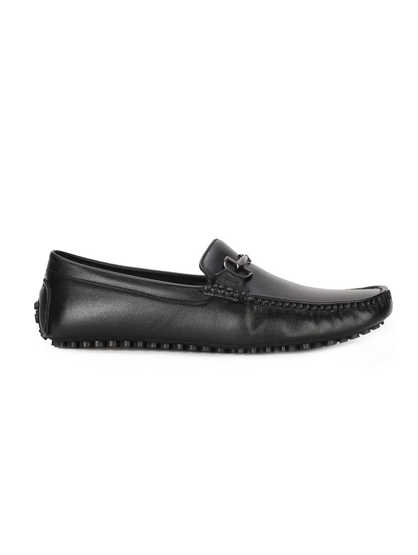 black pu slip on loafers - 17734843 -  Standard Image - 1