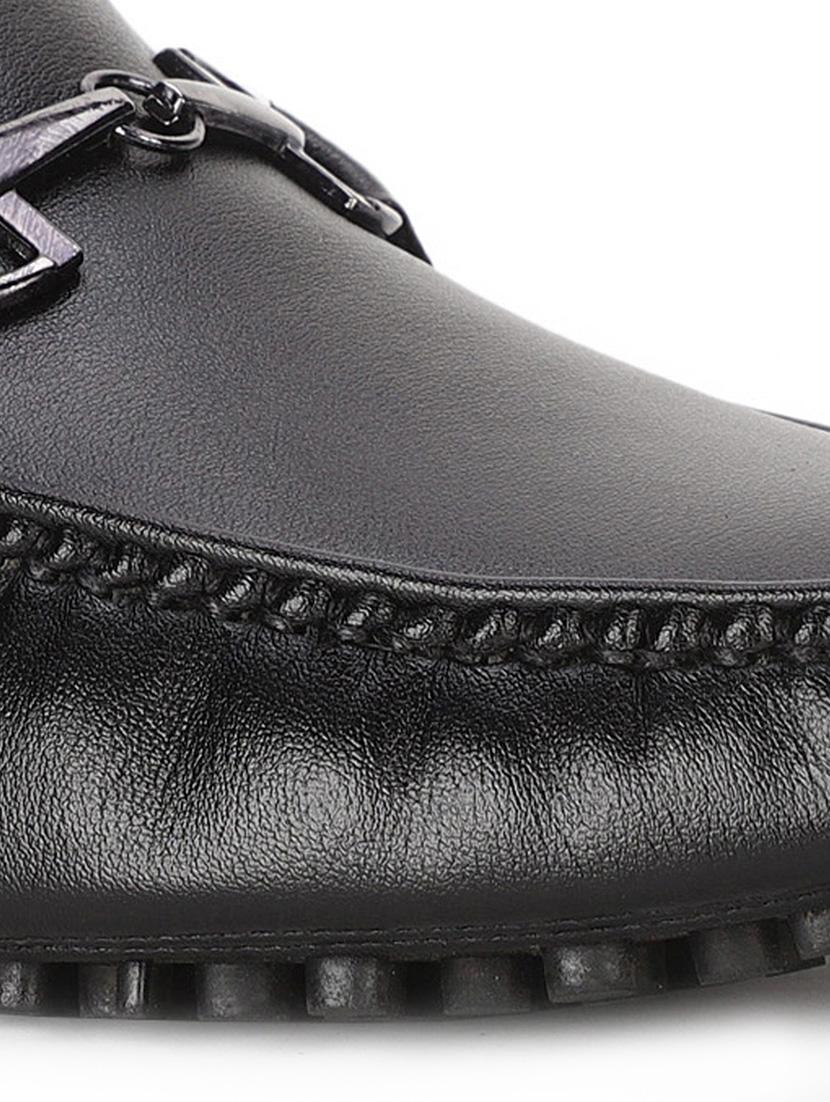 black pu slip on loafers - 17734843 - Standard Image - 4