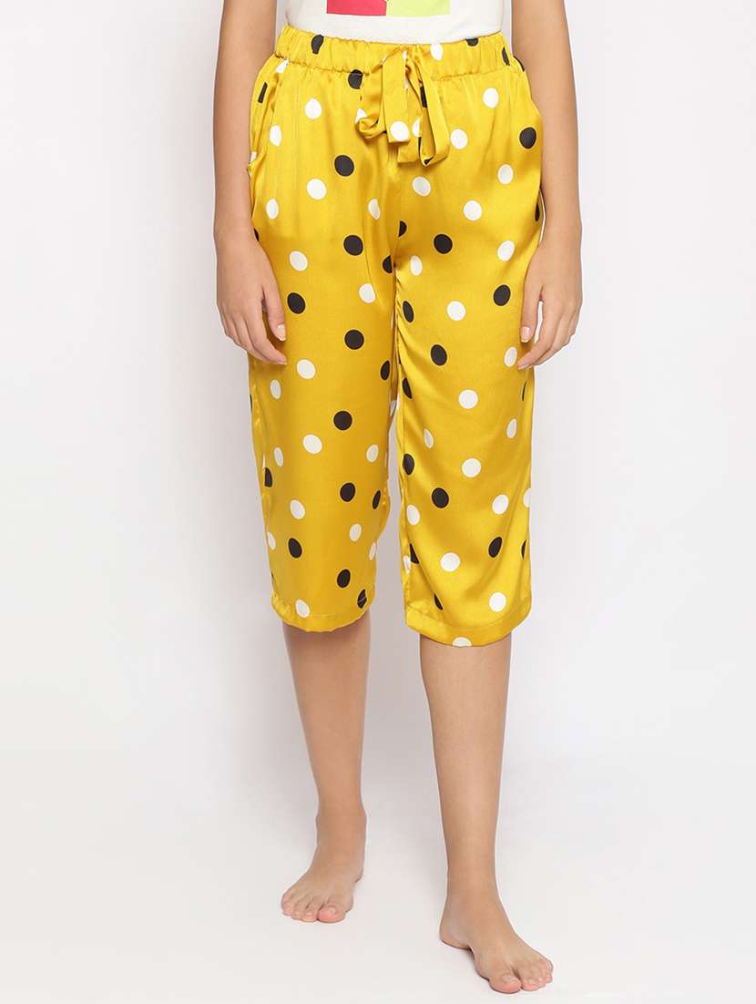 drawstring waist sleepwear capri 