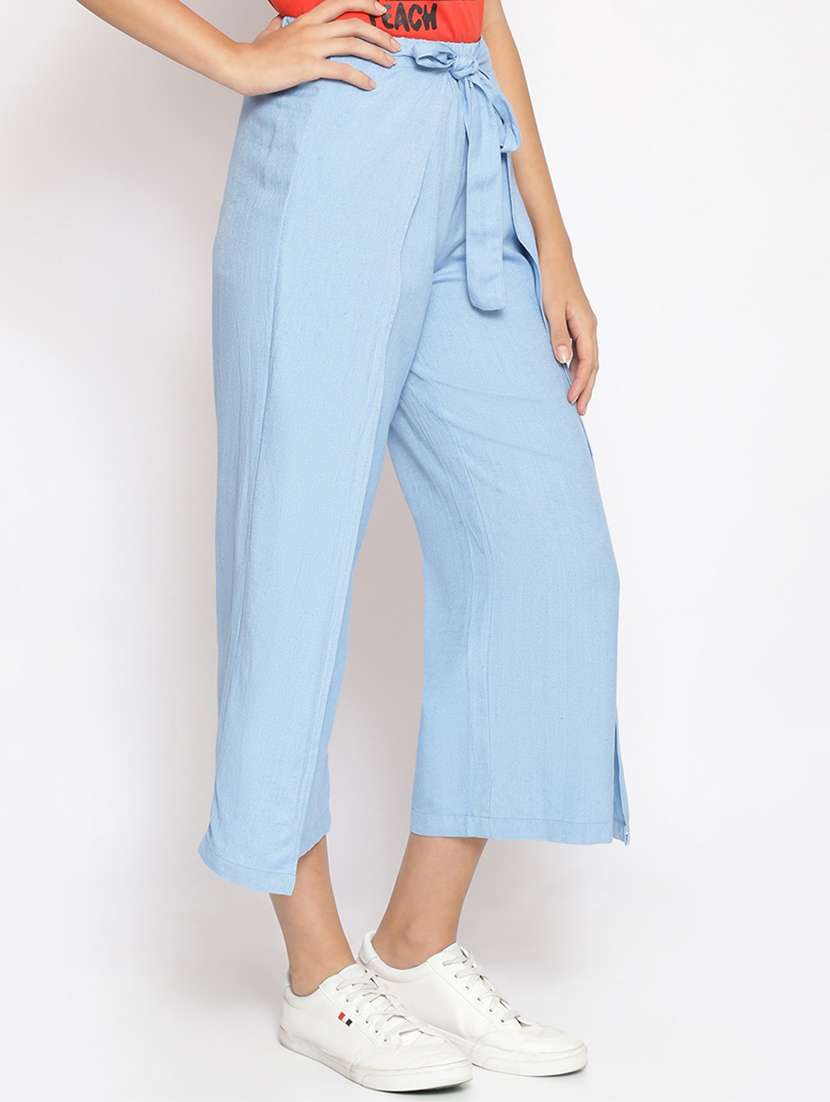 blue cotton trousers - 17735894 -  Standard Image - 1