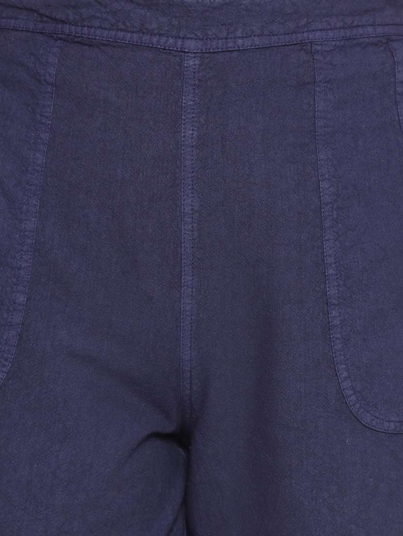 dark blue cotton tailored  shorts - 17735903 -  Standard Image - 4