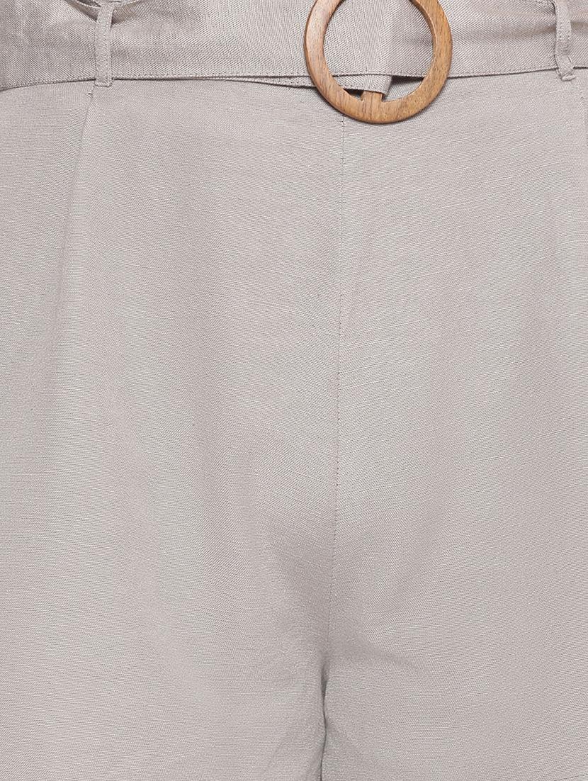 grey cotton tailored shorts - 17735908 - Standard Image - 4