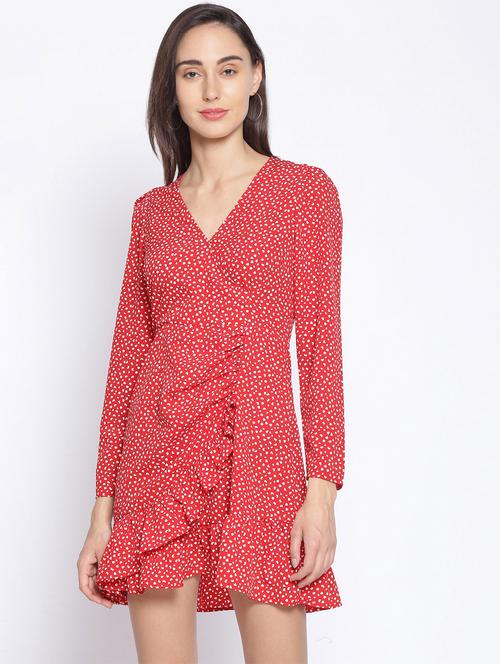 women's ruffle abstract dress - 17735922 - Standard Image - 0