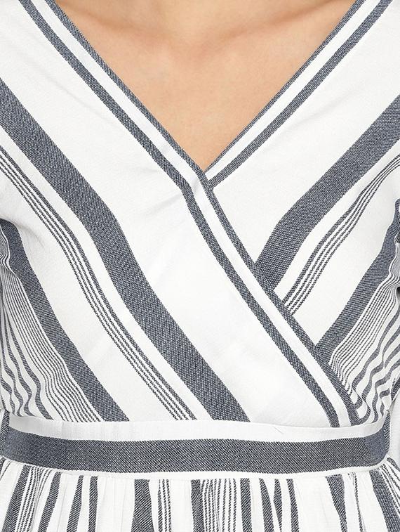 women's wrap striped dress - 17735924 - Standard Image - 4