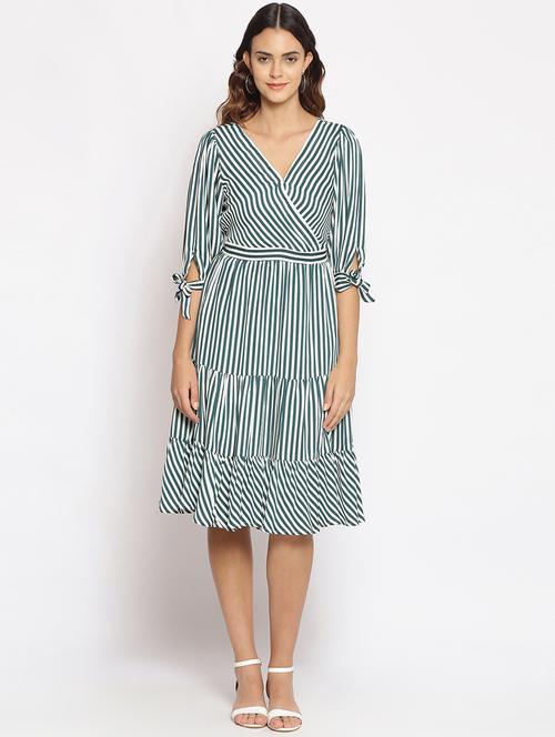 women's wrap striped dress - 17735927 -  Standard Image - 0