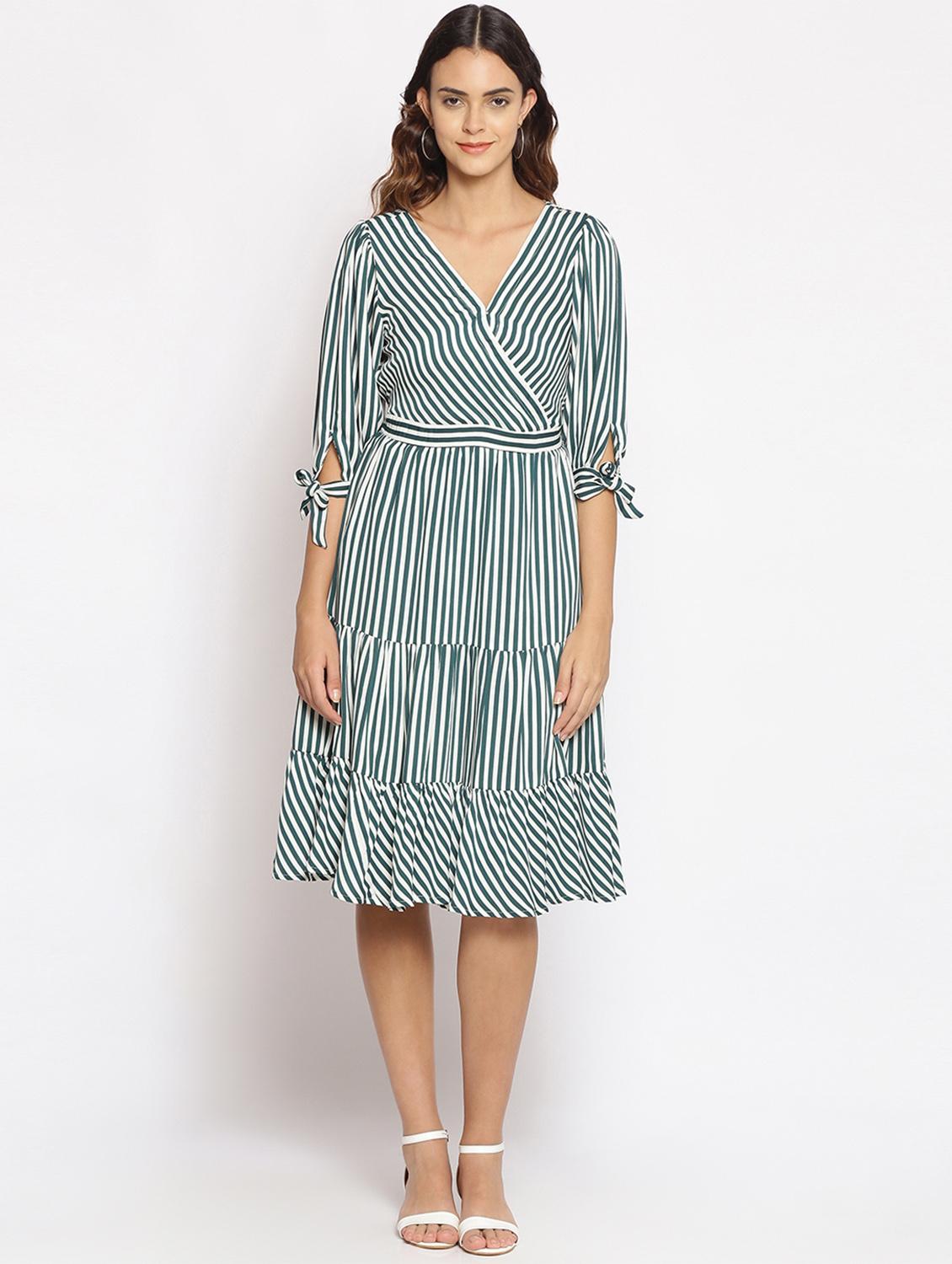 women's wrap striped dress - 17735927 -  Zoom Image - 0