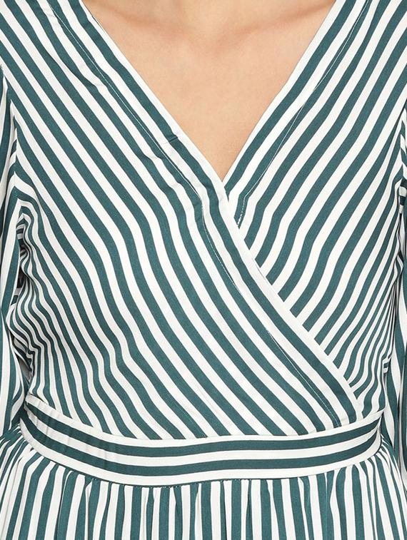 women's wrap striped dress - 17735927 - Standard Image - 4