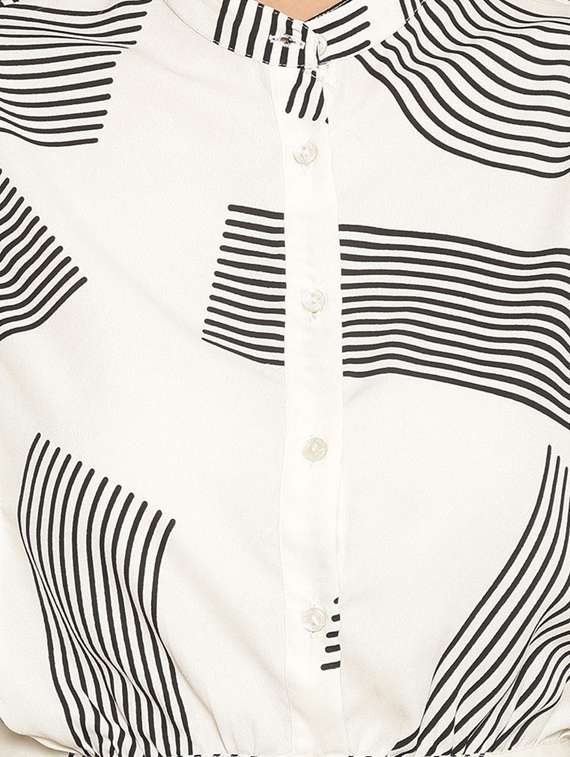 beige polyester crop shirt - 17735936 -  Standard Image - 4