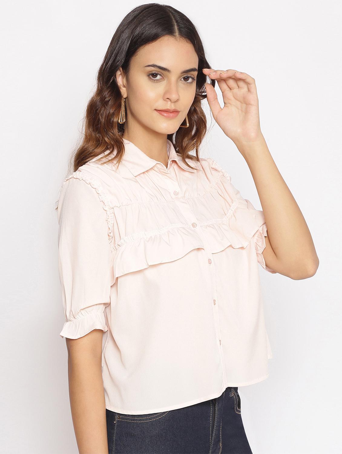 pink solid regular shirt - 17735941 - Standard Image - 1