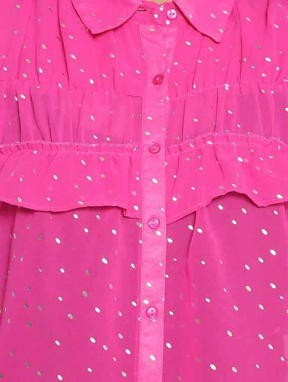 pink foil print regular shirt - 17735943 - Standard Image - 4