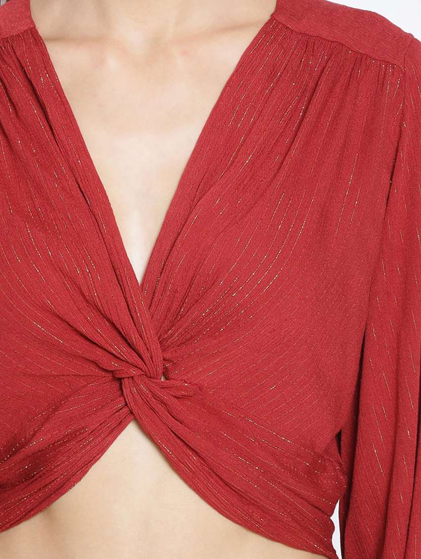 women's crop v neck top - 17735951 -  Standard Image - 4