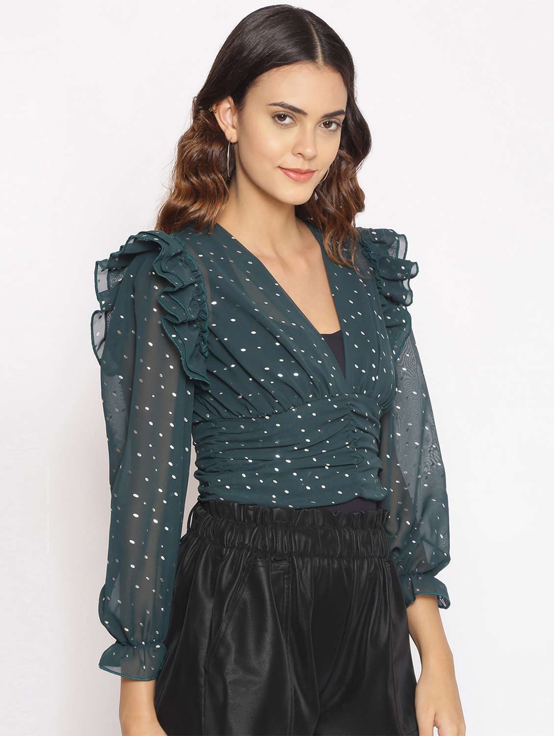 women's straight v neck top - 17735956 -  Standard Image - 1