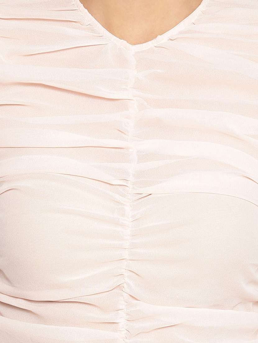 women's straight v neck top - 17735958 - Standard Image - 4
