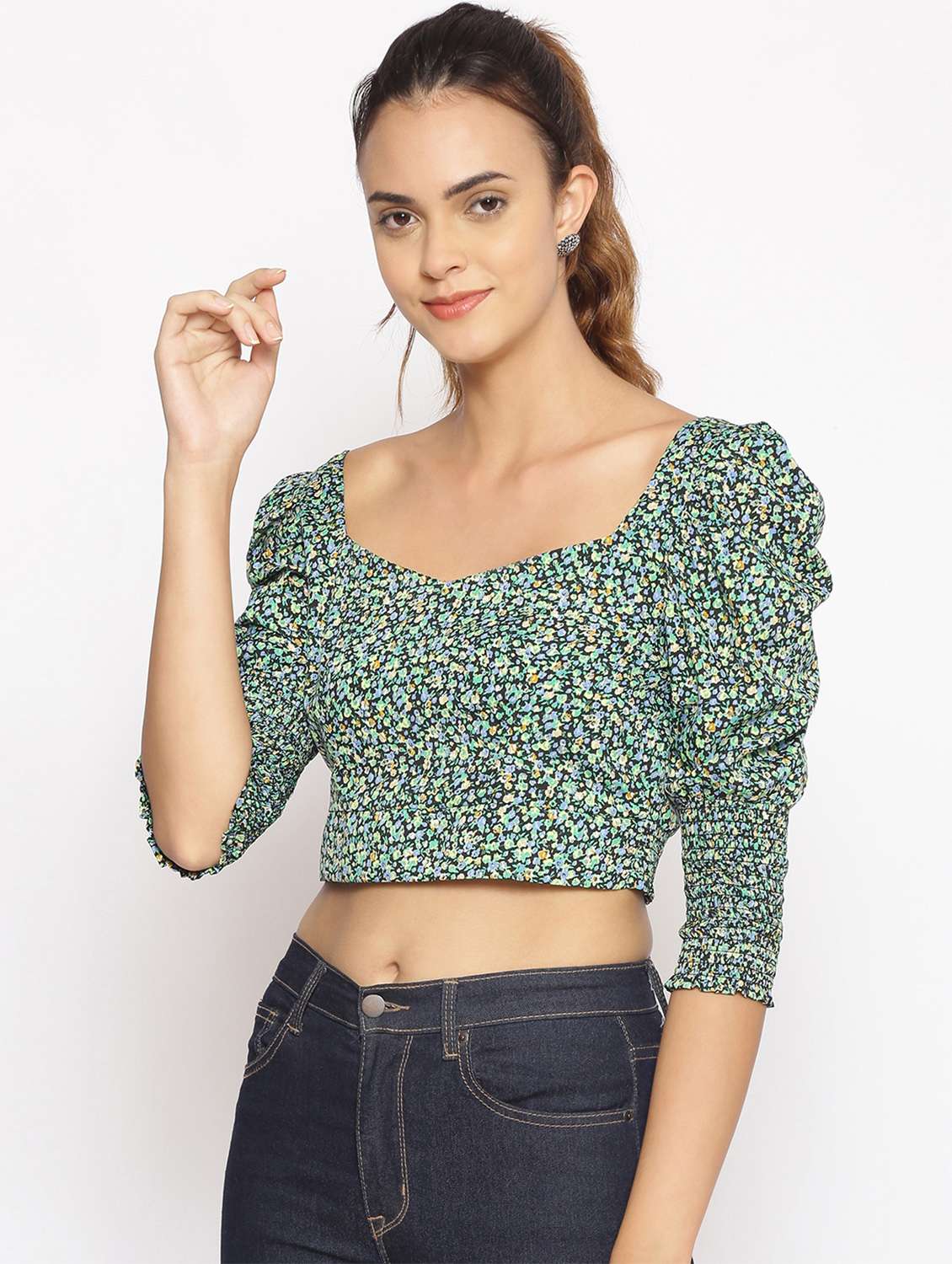 women's crop sweetheart neck top - 17735960 -  Standard Image - 1