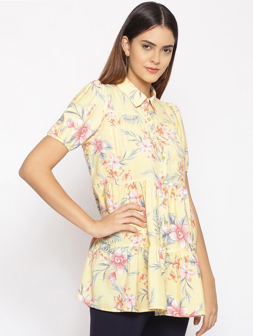 puff sleeved floral tunic - 17735976 -  Standard Image - 1