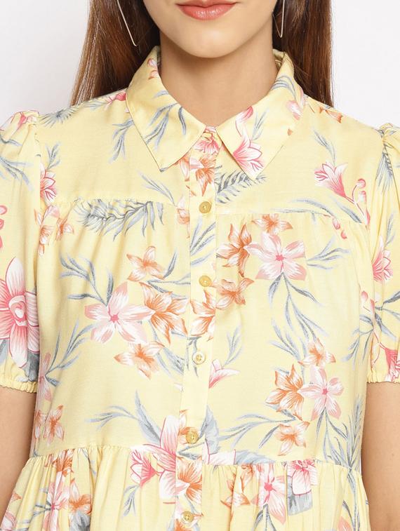 puff sleeved floral tunic - 17735976 - Standard Image - 4