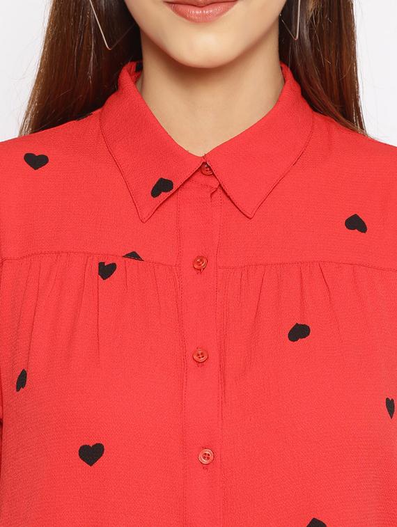 puff sleeved polka dot tunic - 17735977 - Standard Image - 4