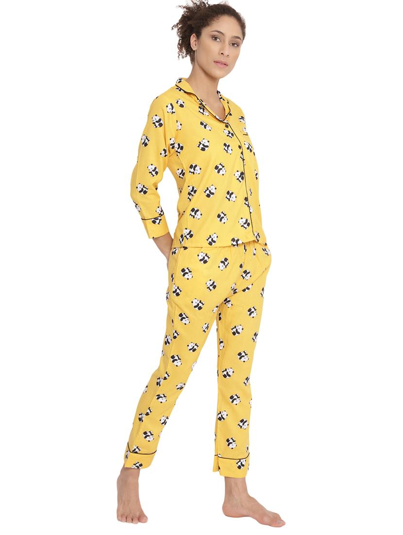yellow quirky nightwear pajama set  - 17736091 -  Standard Image - 1