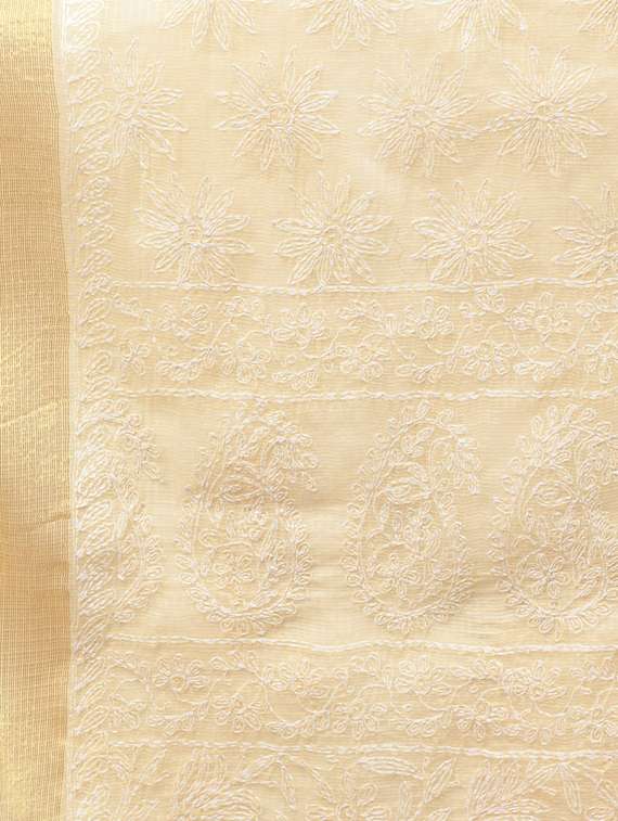 ada hand-embroidered beige chikankari dupatta - 17736683 -  Standard Image - 1