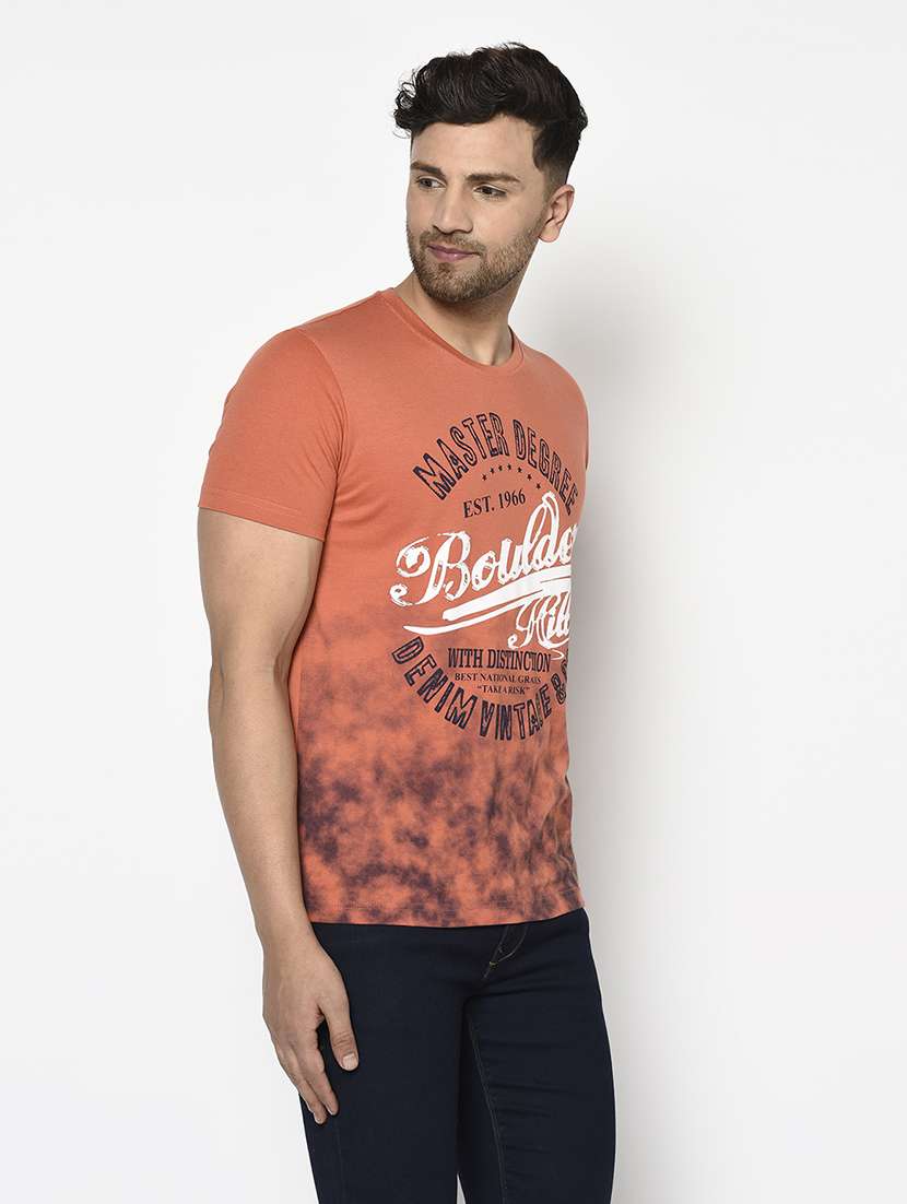 orange printed t-shirt - 17737375 - Standard Image - 1