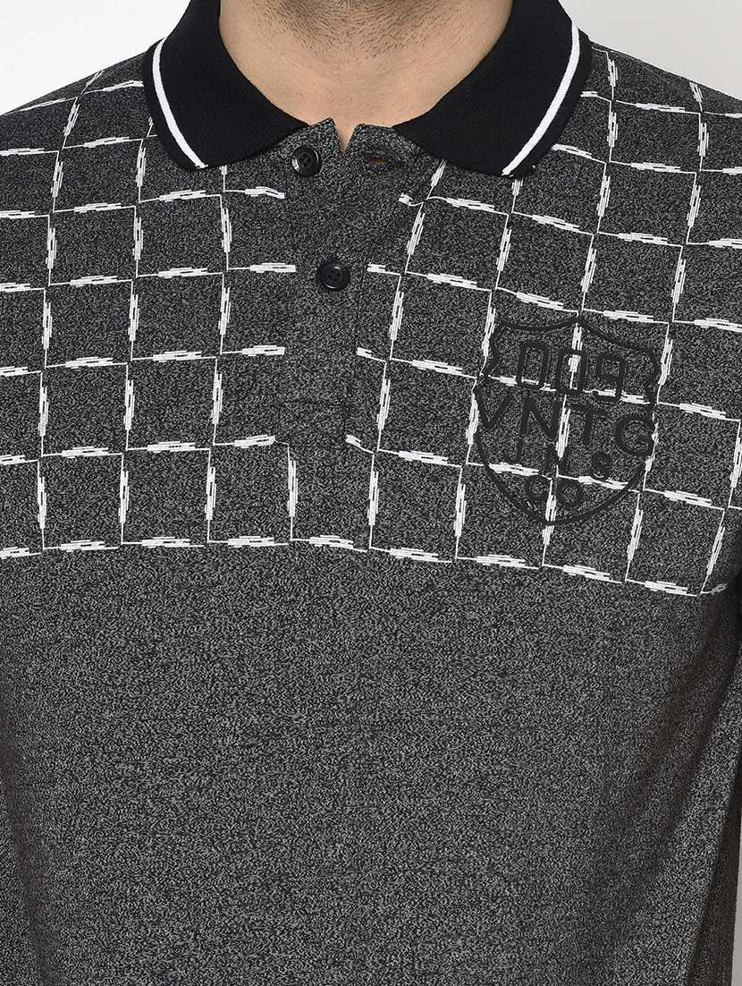 grey printed polo t-shirt - 17737381 -  Standard Image - 4