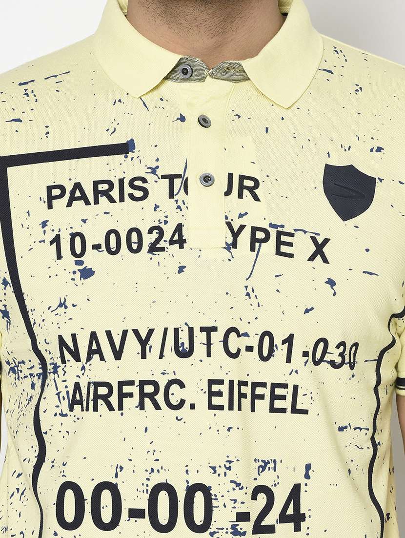 yellow printed polo t-shirt - 17737382 - Standard Image - 4