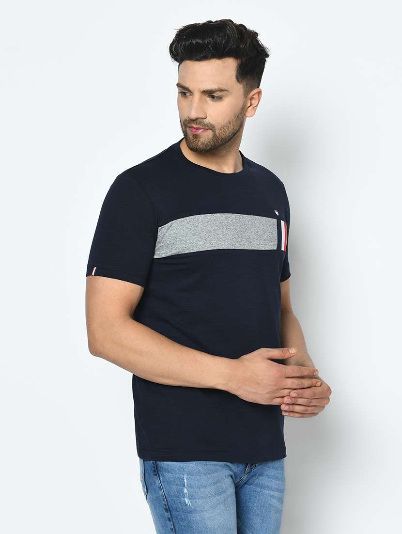 navy blue cut & sew t-shirt - 17737410 -  Standard Image - 1