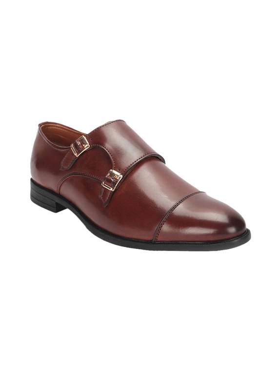 red patent leather slip on monk straps