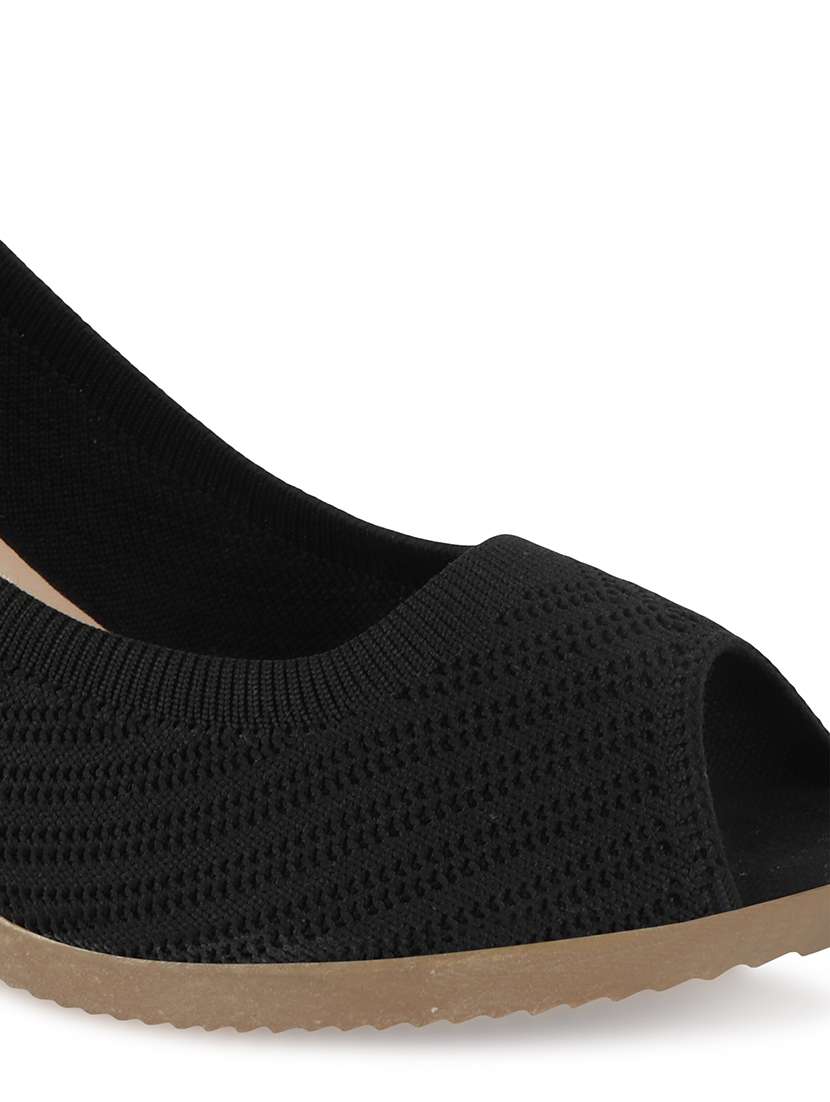 black synthetic platforms pumps - 17737480 -  Standard Image - 4