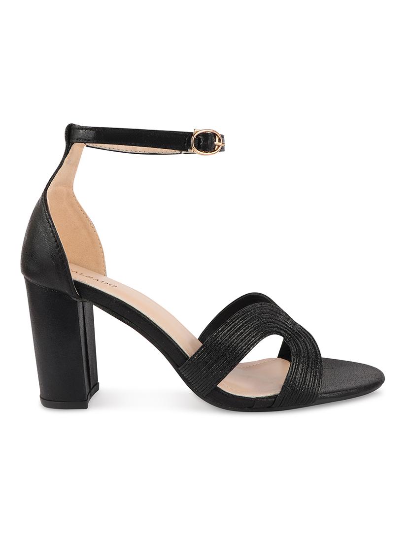 black synthetic back strap sandals - 17737481 - Standard Image - 1