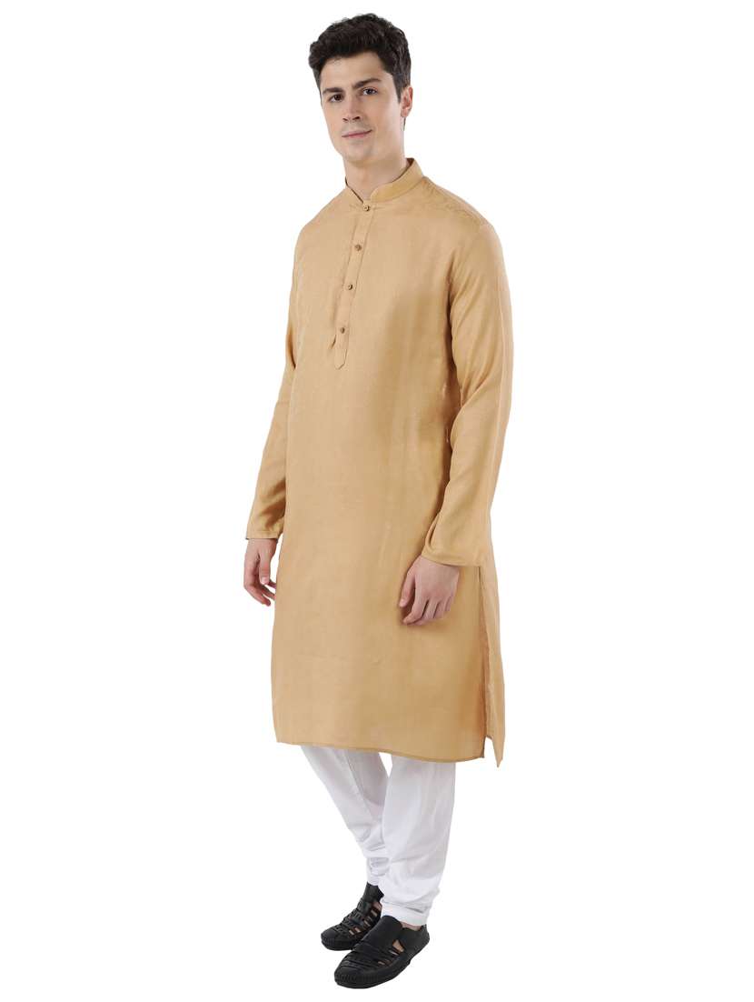beige self design long kurta - 17737960 -  Standard Image - 1