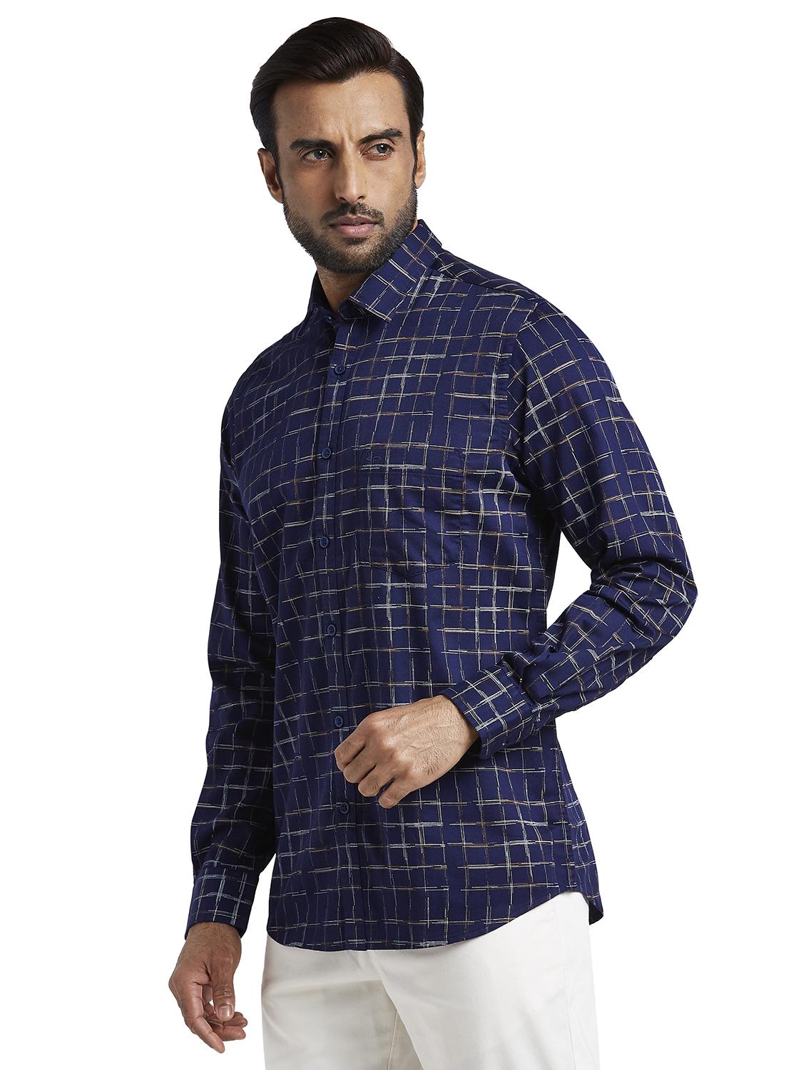 blue checkered casual shirt - 17738010 - Standard Image - 1
