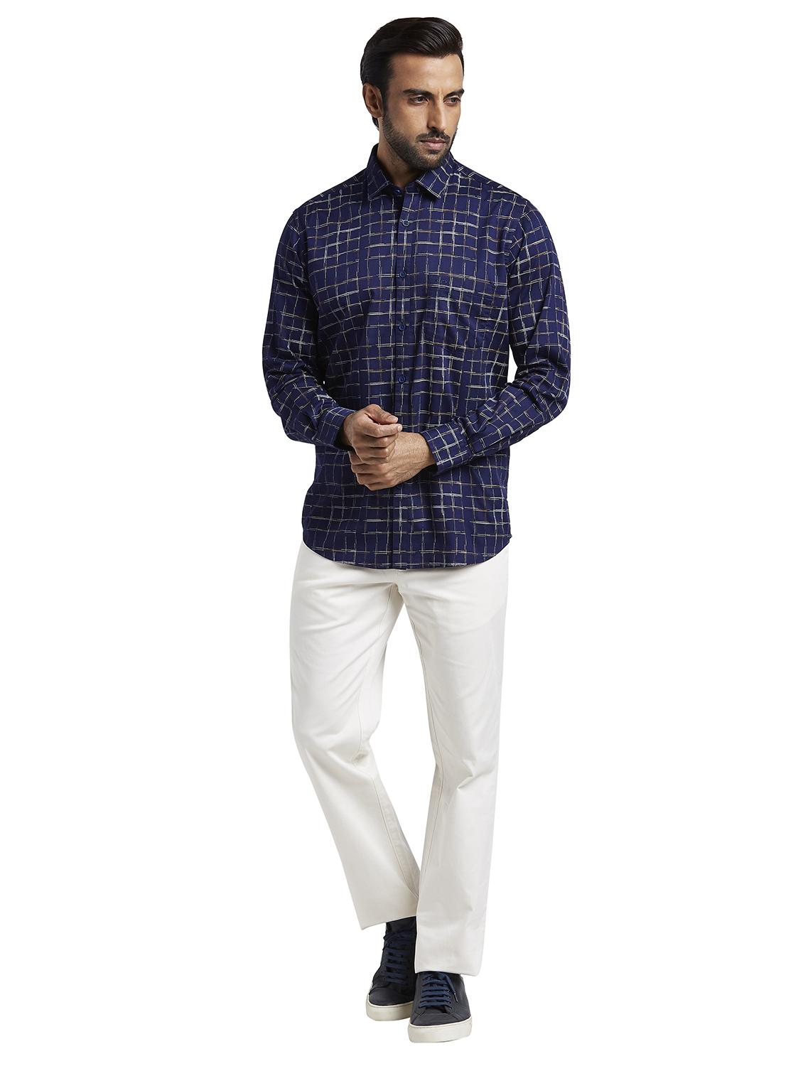blue checkered casual shirt - 17738010 - Standard Image - 4